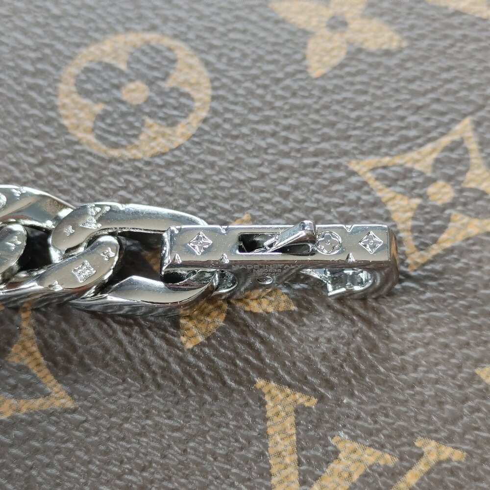 Louis Vuitton Black & Silver Cuban bracelet (New) - Picture 6 of 10